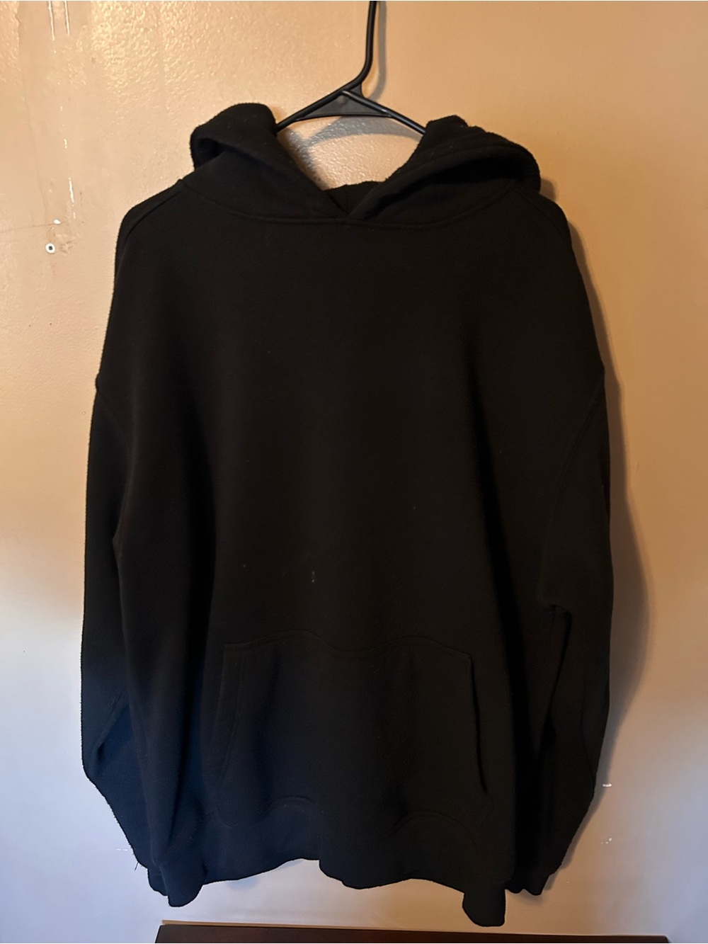 Black Men's Hooded Sweatshirt - Classic Pullover Hoodie